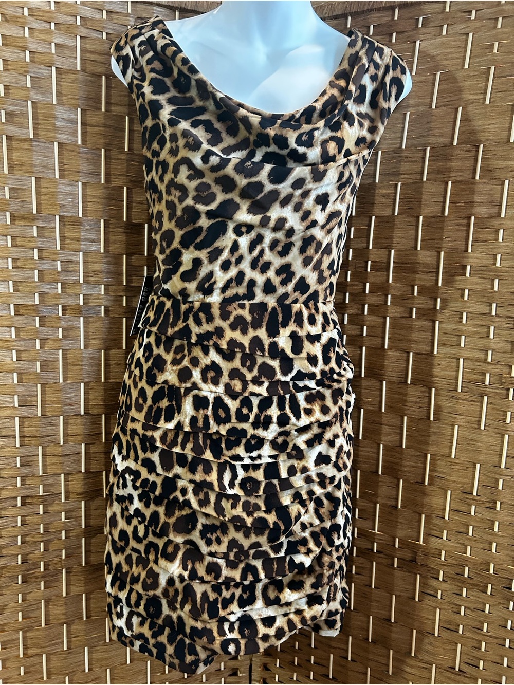 Express Leopard Print Ruched Cocktail Dress NWT Size 10